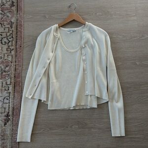 White + Warren Elegant Cream Women's Knit set